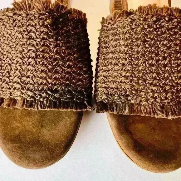 Chocolat Blu Beeks Brown Raffia Heeled Slide - Picture 3 of 9